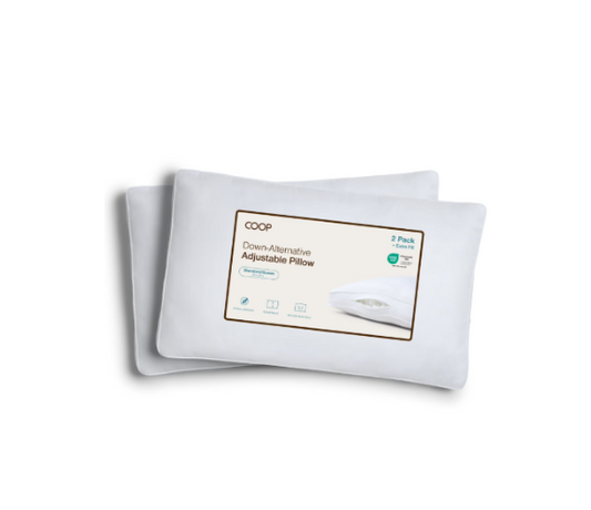 Coop 2-Pack Adjustable Down Alternative Pillows Customizable Bed Pillows for All Sleep Positions