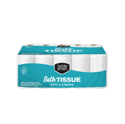 Berkley Jensen Soft & Strong Bath Tissue 30 Rolls 380 Sheets Per Roll 2-Ply Toilet Paper