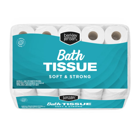 Berkley Jensen Soft & Strong Bath Tissue 30 Rolls 380 Sheets Per Roll 2-Ply Toilet Paper