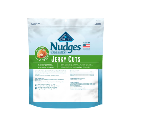 Blue Buffalo Nudges Natural Jerky Cut Dog Treats Chicken Recipe, 40 oz Soft & Chewy Natural Dog Treats