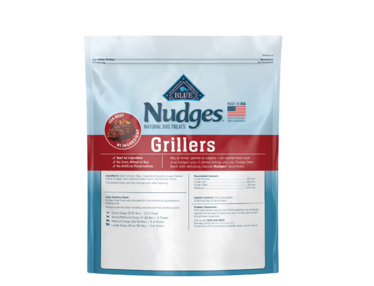 Blue Buffalo Nudges Grillers Natural Dog Treats Steak Recipe, 48 oz Soft & Chewy Dog Treats