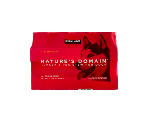 Kirkland Signature Nature's Domain Turkey & Pea Stew Wet Dog Food 24 Pack, 13.2 oz Grain-Free Cans