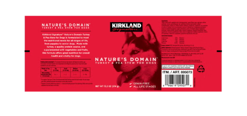 Kirkland Signature Nature's Domain Turkey & Pea Stew Wet Dog Food 24 Pack, 13.2 oz Grain-Free Cans