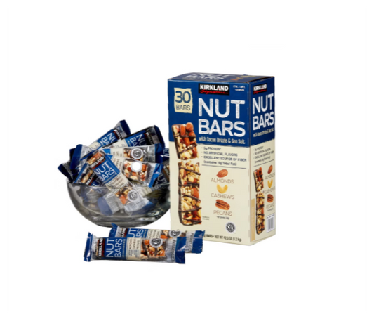Kirkland Signature Nut Bars Cocoa Drizzle & Sea Salt, 30 Count Gluten-Free Snack Bars