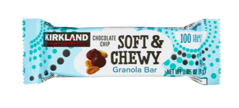 Kirkland Signature Soft & Chewy Granola Bars Chocolate Chip, 64 Count Whole Grain Snack Bars
