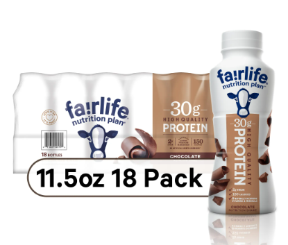Fairlife Nutrition Plan 30g Protein Shake, Chocolate, 11.5 fl oz Bottles, 18 Pack
