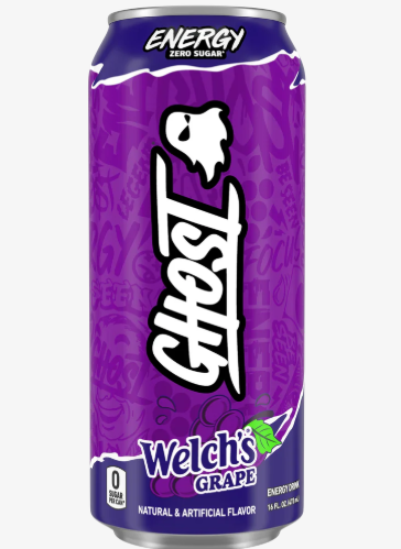 GHOST Energy Zero Sugar Variety Pack Sour Pink Lemonade Cherry Limeade & Welch’s Grape, 16 fl oz, 15 Pack