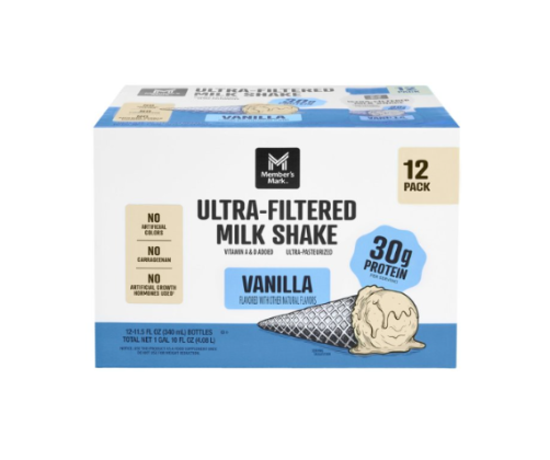 Member's Mark 30g Ultra-Filtered Milk Protein Shake, Vanilla, 11.5 fl oz, 12 Pack