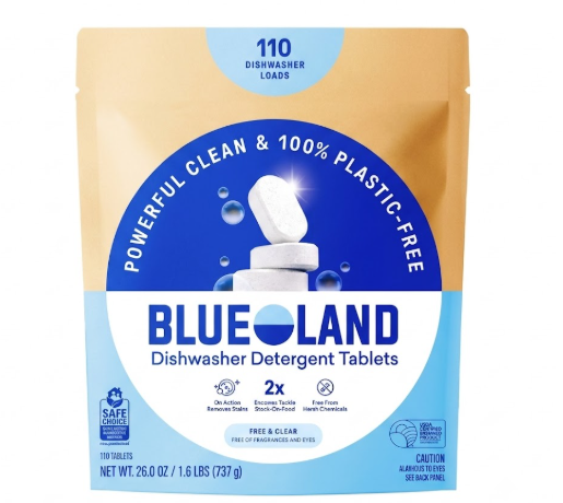 Blueland Dishwasher Detergent Tablets, Fragrance Free, 110 Count