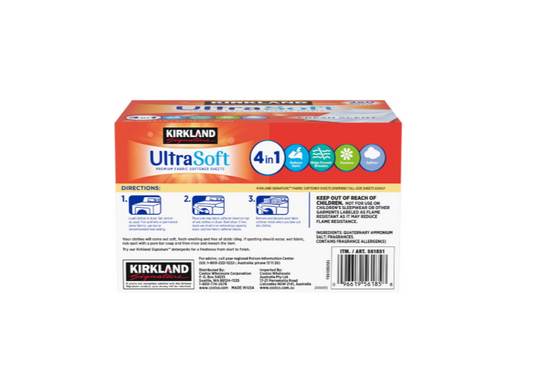 Kirkland Signature Fabric Softener Dryer Sheets, Fresh Scent, 250 Count, 2 Pack – 500 Total Sheets