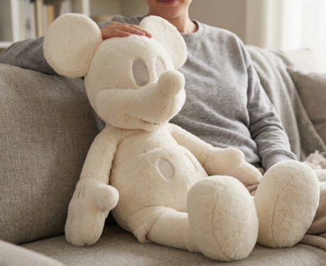 Disney Classic Mickey Mouse Jumbo Plush 40” Monochromatic Super Soft - White