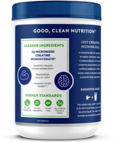 Orgain Micronized Creatine Monohydrate Powder, Unflavored, 5g per Serving, 135 Servings, 23.8 oz