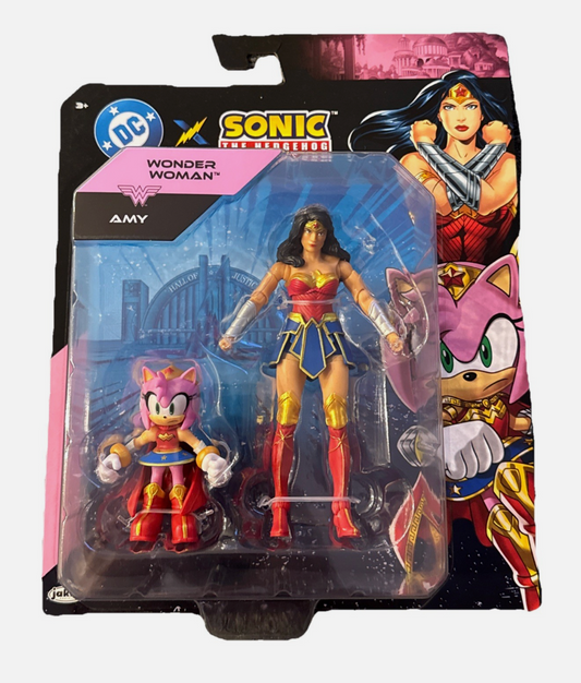 DC Sonic Crossover Wonder Woman & Amy Rose Action Figures Jakks Pacific