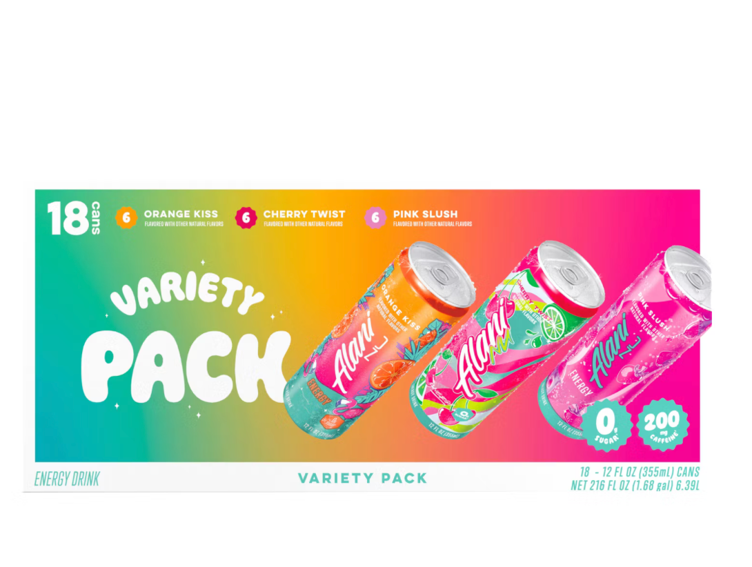 Alani Nu Variety Pack 18 Cans 12 Fl Oz Energy Drink, Orange Kiss Pink Slush…