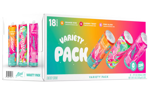 Alani Nu Variety Pack 18 Cans 12 Fl Oz Energy Drink, Orange Kiss Pink Slush…