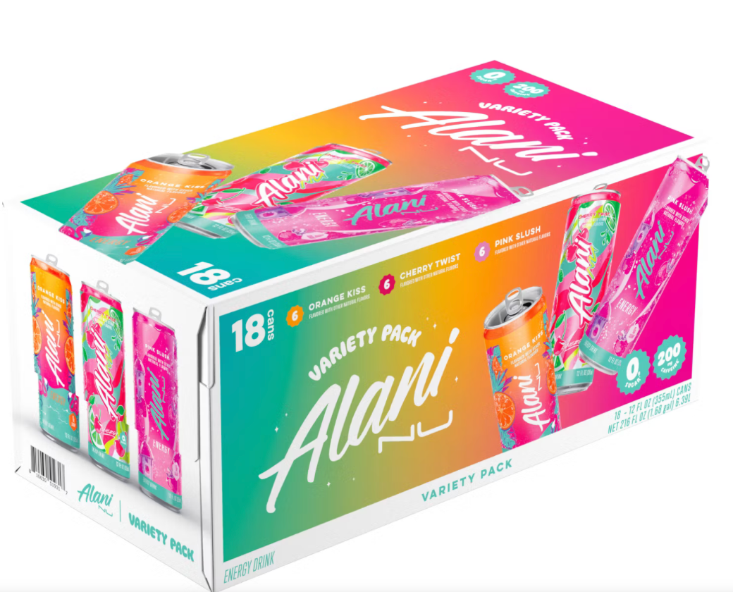 Alani Nu Variety Pack 18 Cans 12 Fl Oz Energy Drink, Orange Kiss Pink Slush…