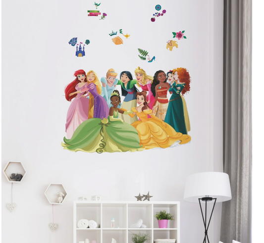 RoomMates Disney Princess Wall Decals XXL Peel Stick 36.5x26.12 Multicolor