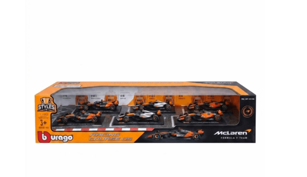 Bburago 1:43 McLaren Formula 1 Team - Collector Set of 6 Diecast Cars, Lando Norris & Oscar Piastri