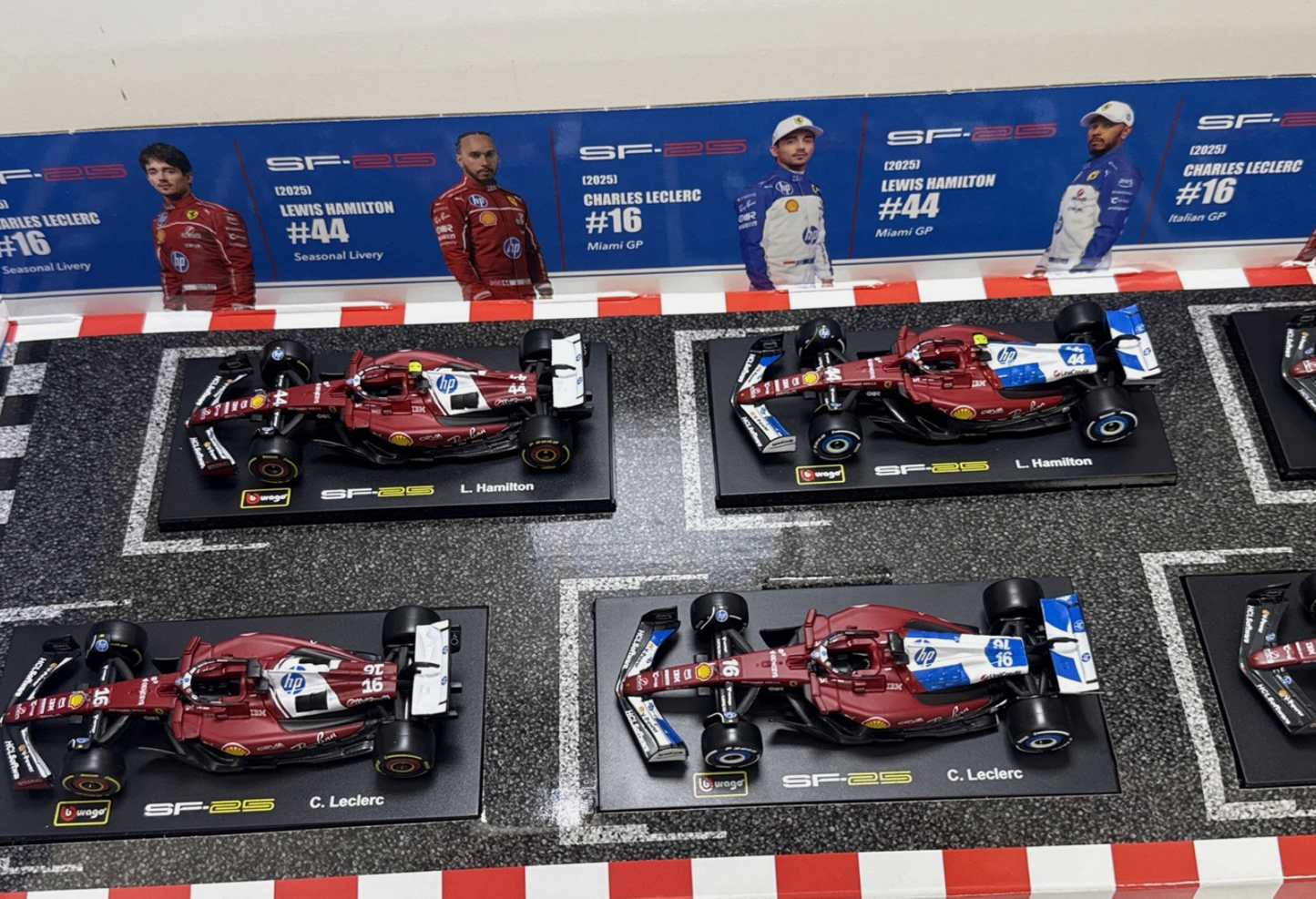 Bburago Ferrari Racing Course Die Cast Car Set, 1:43 Scale Collectible Toy Cars, 6 Pack