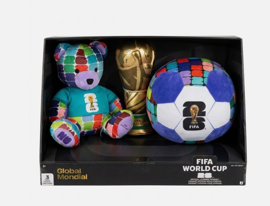 FIFA World Cup 2026 Global Set 3 Plush Bear Trophy Ball Official Jazwares