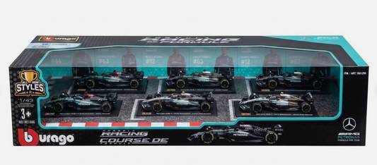 Bburago 1:43 Mercedes F1 Set 6 Cars Lewis Hamilton George Russell Kimi Antonelli