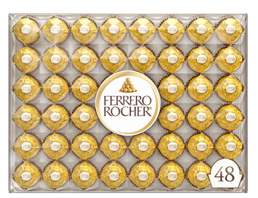 Ferrero Rocher, Milk Chocolate Hazelnut Candy, 21.2 oz, 48 Count