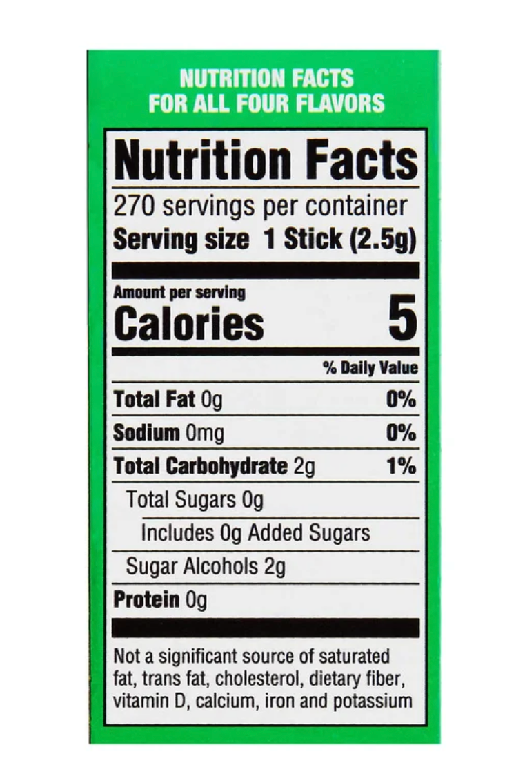 Extra Sugar Free Chewing Gum, Mint Variety Pack, 15 Sticks, 18-Count