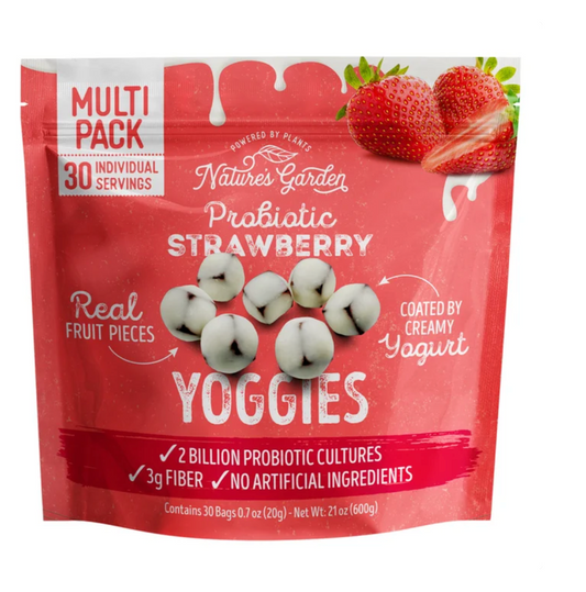 Nature's Garden, Probiotic Strawberry Yoggies, 0.7 oz, 30-count