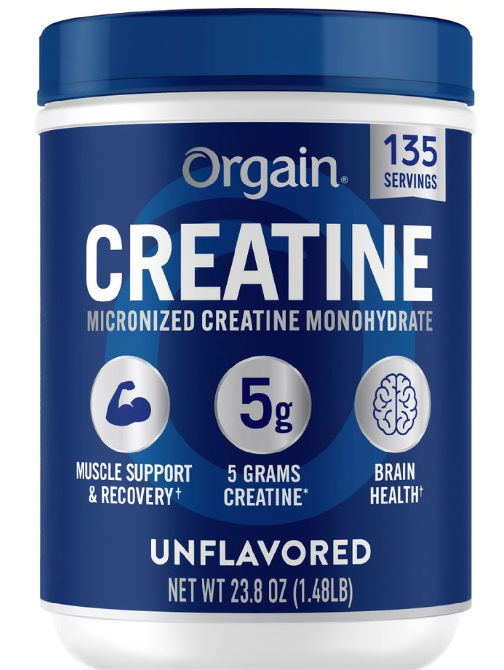 Orgain Micronized Creatine Monohydrate Powder, Unflavored, 135 Servings (23.8 oz)