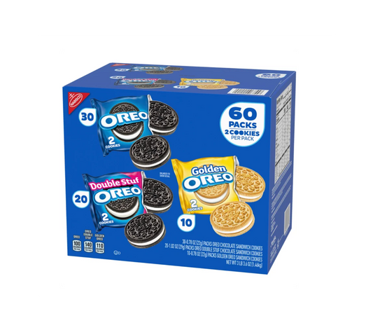 OREO Sandwich Cookies Variety Pack 60 Count Original, Double Stuf & Golden OREO Snack Packs