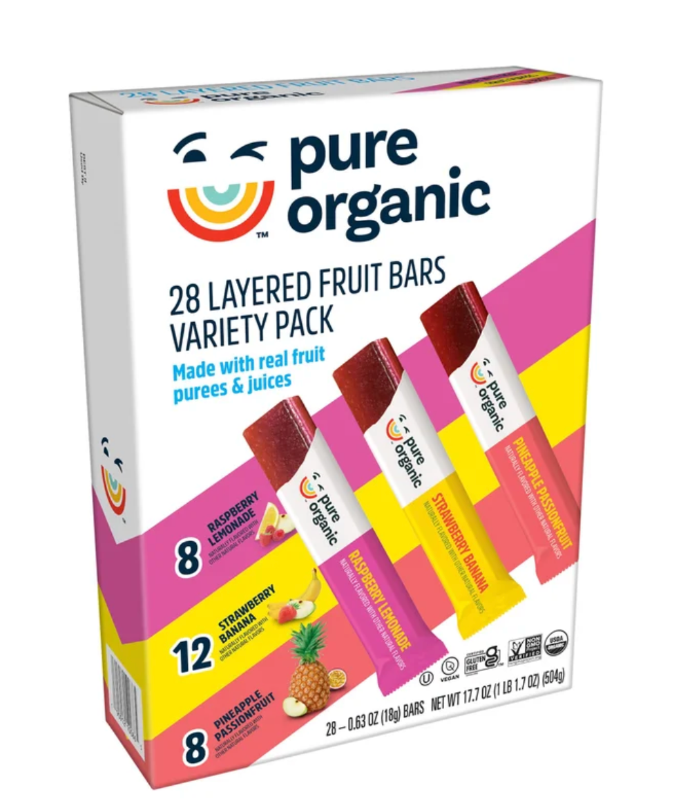 Pure Organic Layered Fruit Bars, Variety Pack, 0.63 oz, 28-count