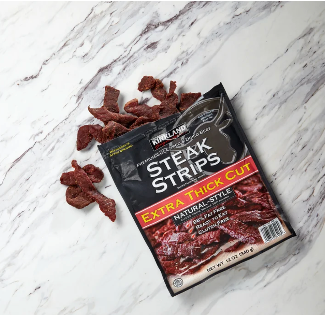 Kirkland Signature Premium Extra Thick Steak Strips Beef Jerky 12oz Gluten Free