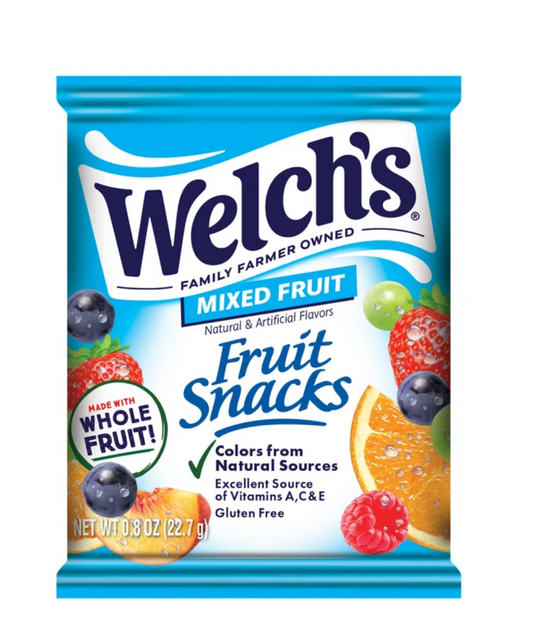 Welch's Mixed Fruit Snacks 90 Count, 0.8 oz Pouches Gluten-Free Fruit Snacks with Vitamins A, C & E