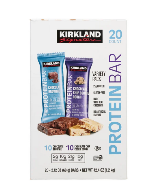 Kirkland Signature Protein Bar, Variety Pack, 2.12 oz, 20-count