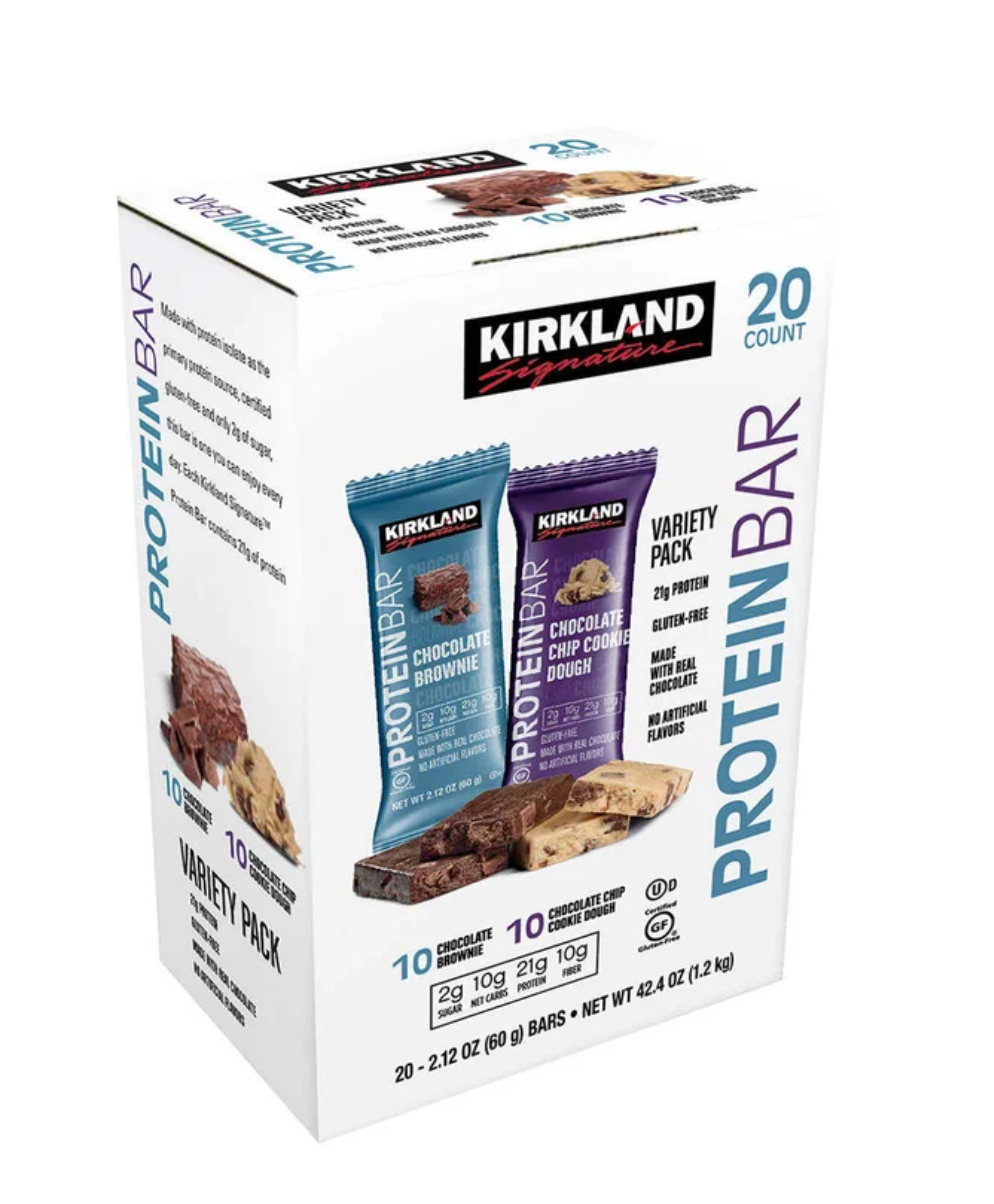 Kirkland Signature Protein Bar, Variety Pack, 2.12 oz, 20-count