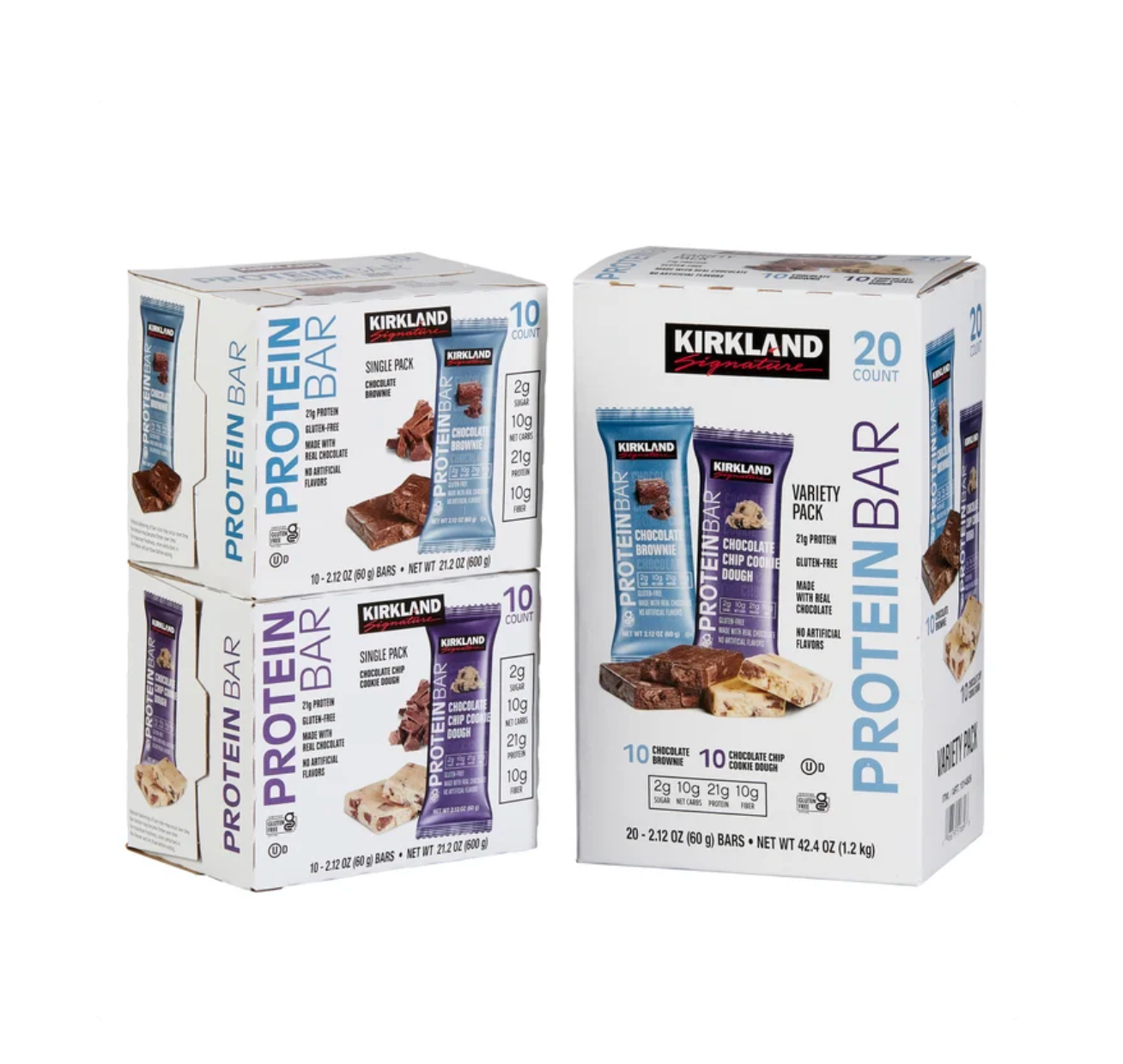 Kirkland Signature Protein Bar, Variety Pack, 2.12 oz, 20-count