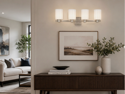 Seasons Elmsworth 4-Light Vanity Light Fixture, Brushed Nickel, 34.75"