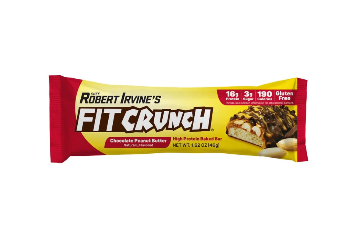 FITCRUNCH Protein Bars, 16g Protein, Chocolate Peanut Butter, 1.62 oz, 18-count
