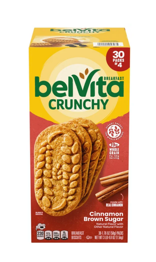 BelVita Breakfast Biscuit, Cinnamon Brown Sugar, 1.76 oz, 30-count