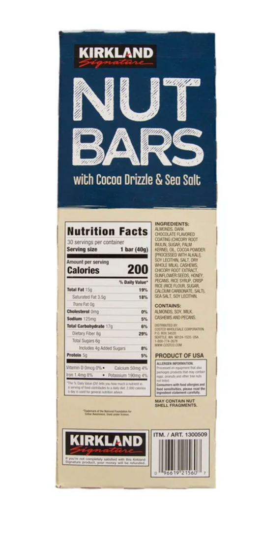 Kirkland Signature Nut Bars, 1.41 oz, 30-count
