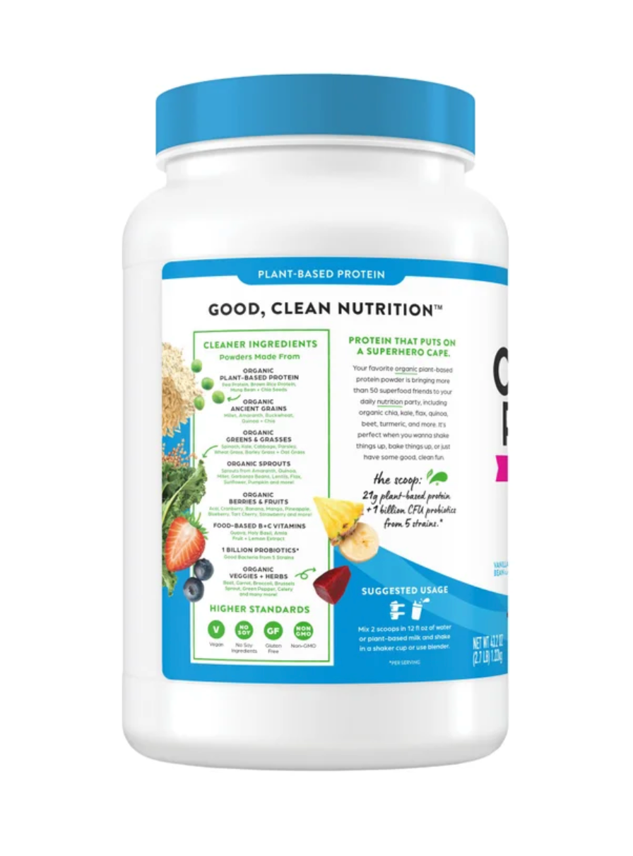 Orgain Organic Protein and Superfoods Plant Based Protein Powder, Vanilla Bean, 2.7 lbs