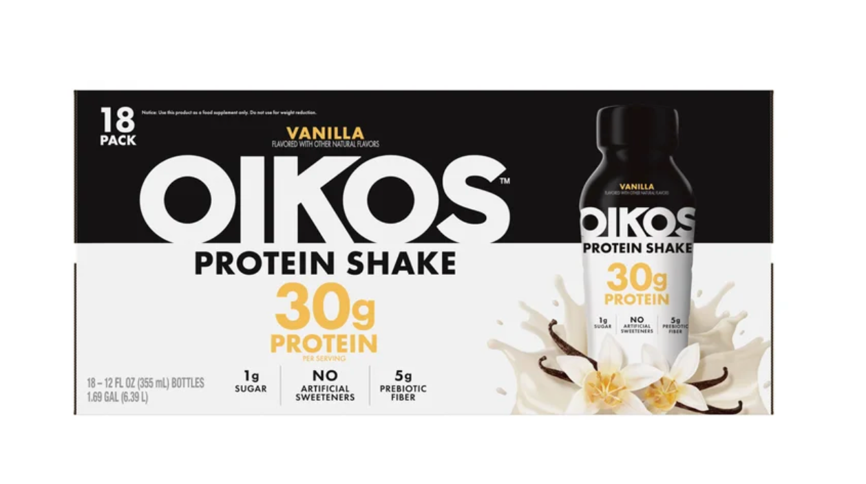 Oikos 30g Protein Shake, Vanilla, 12 fl oz, 18-pack