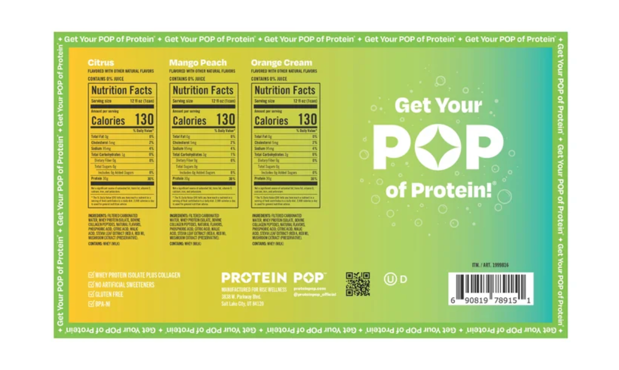 Protein Pop 30g Clear RTD Variety Pack, 15-count