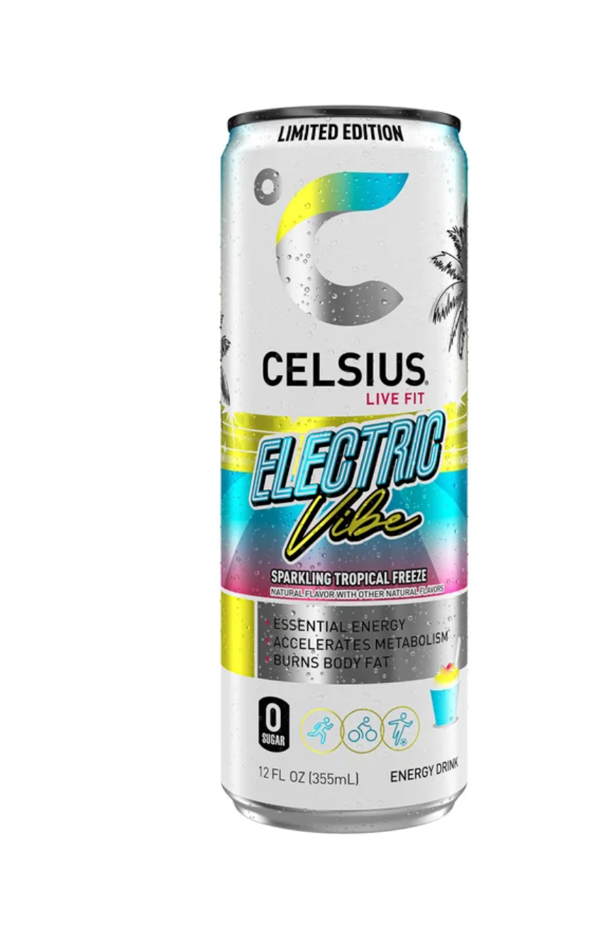 Celsius Live Fit Vibe Variety Pack: Peach, Electric & Tropical (18-Count, 12 fl oz)