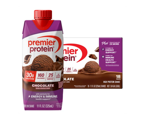 Premier Protein PLUS 30g Shakes - Energy & Immune Support (18-Pack)