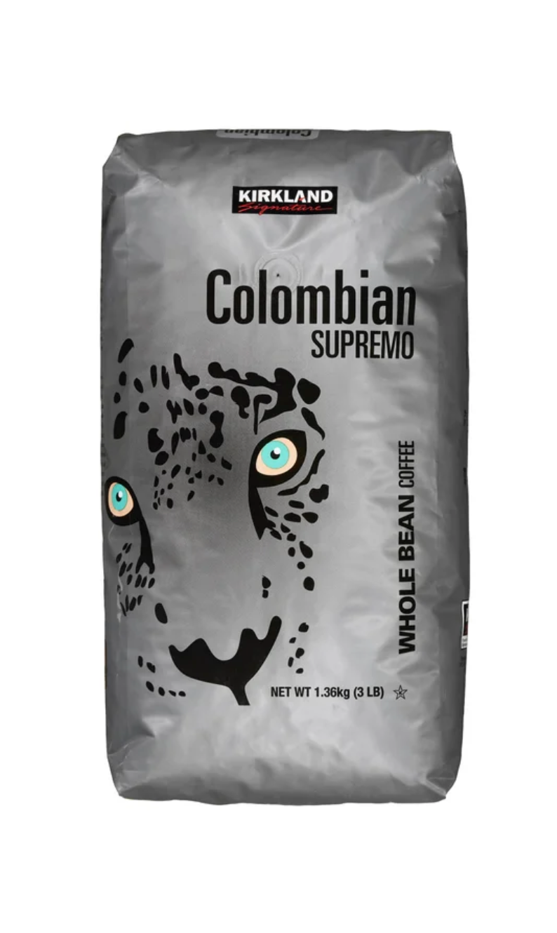 Kirkland Signature Colombian Supremo Coffee, Whole Bean, 3 lbs