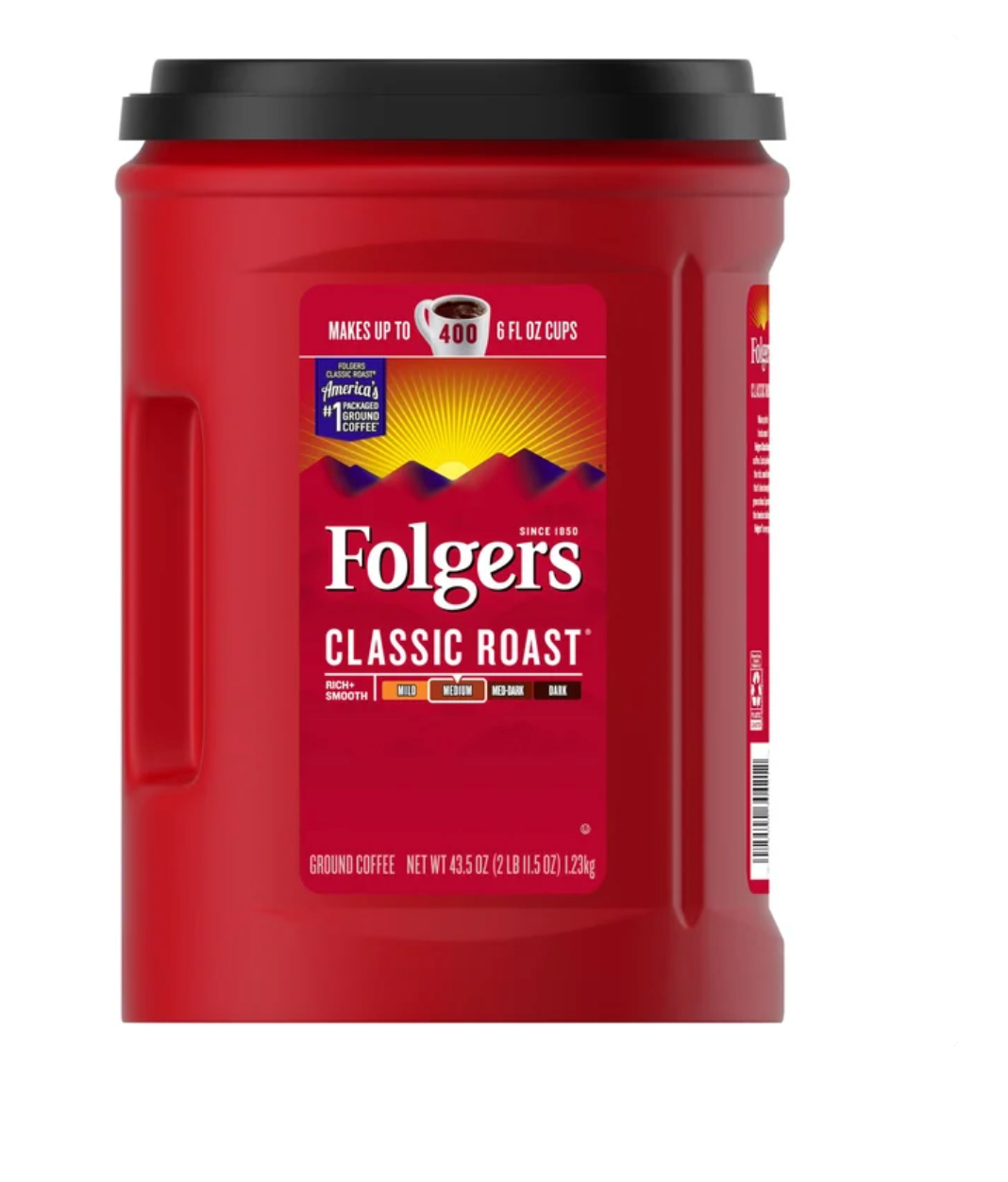 Folgers Classic Roast Ground Coffee, Medium, 43.5 oz