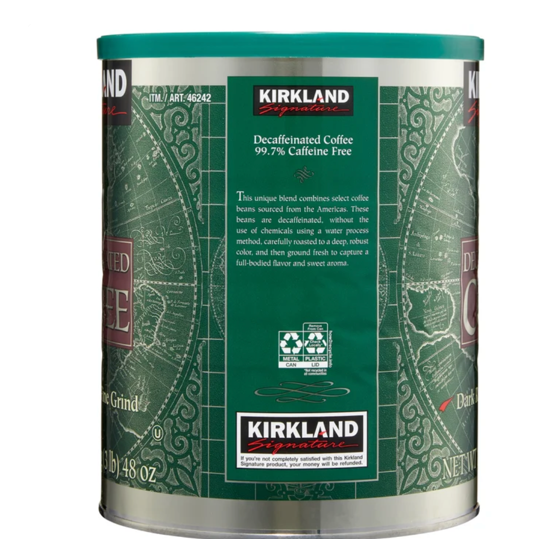 Kirkland Signature Decaffeinated Coffee, Dark Roast, 3 lbs