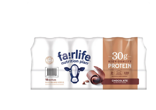 Fairlife Nutrition Plan 30g Protein Shake, Chocolate (18-Pack, 11.5 fl oz)