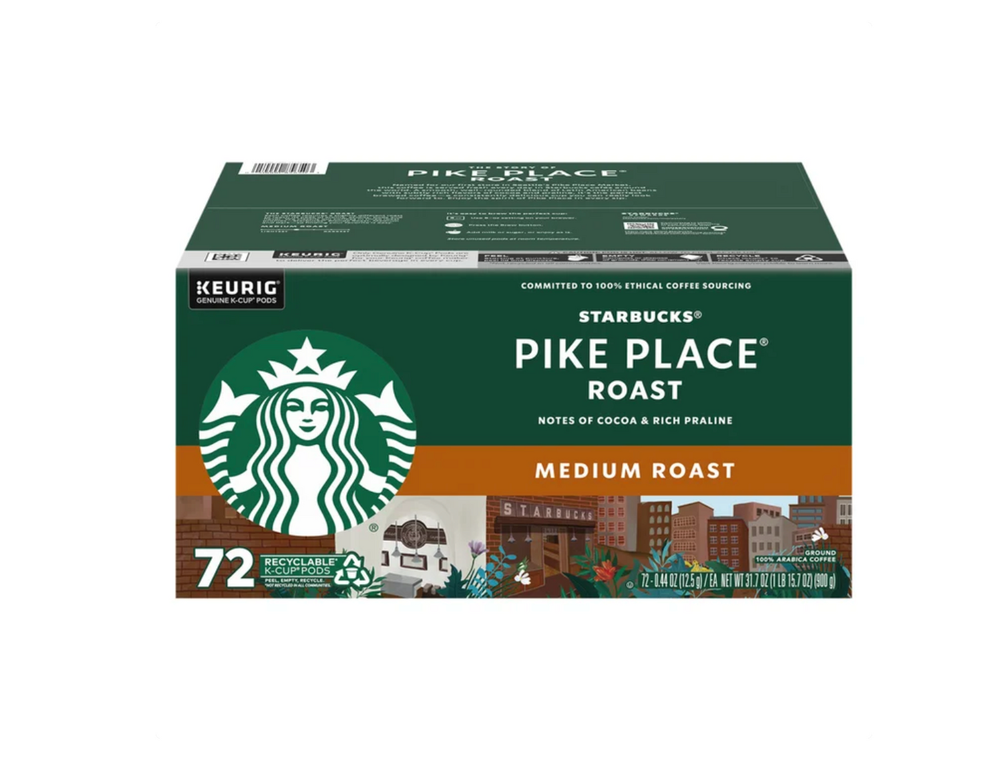 Starbucks Premium Coffee K-Cup Pods (72-Count)